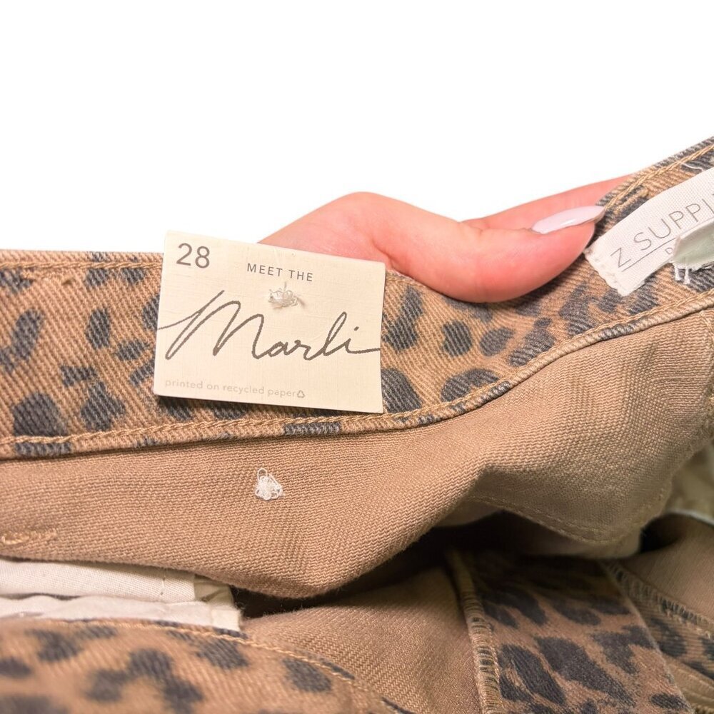 Z Supply Marli Leopard Print Wide Leg Jeans High Rise Denim Size 28 NWT - Picture 6 of 8